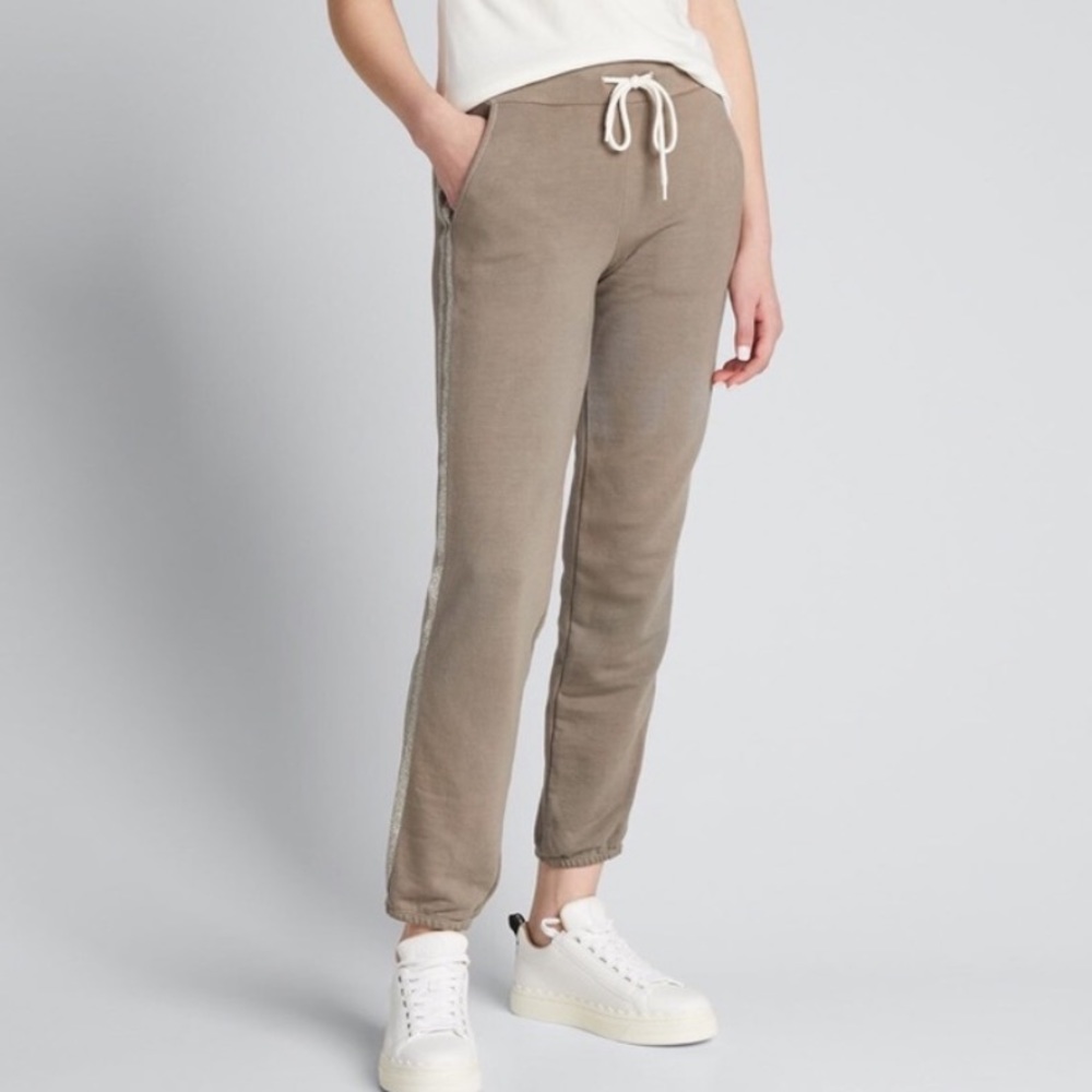 NWT- MONROW Vintage Sporty Sweatpants with Glitter Stripe
